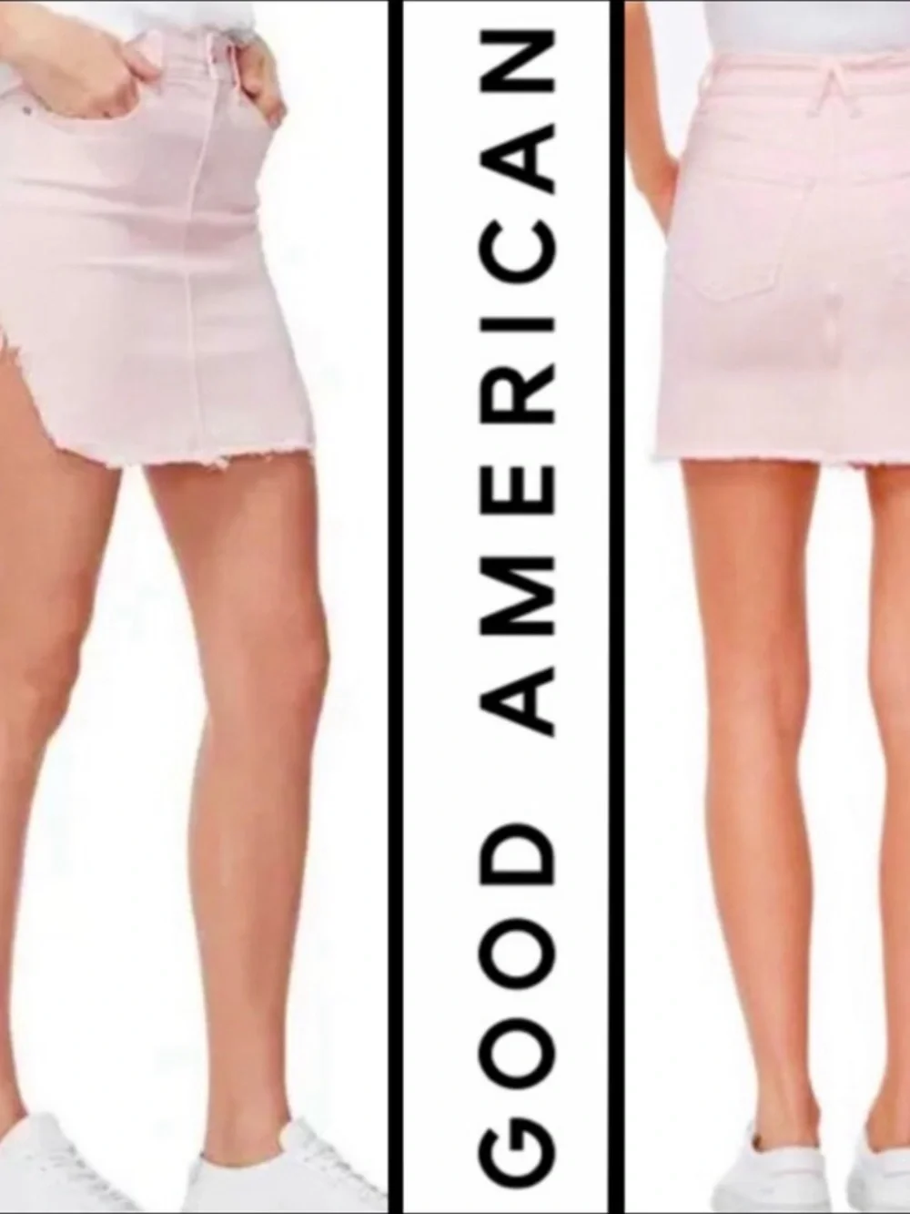 NWT Good American Twisted Seam Bombshell Denim Skirt